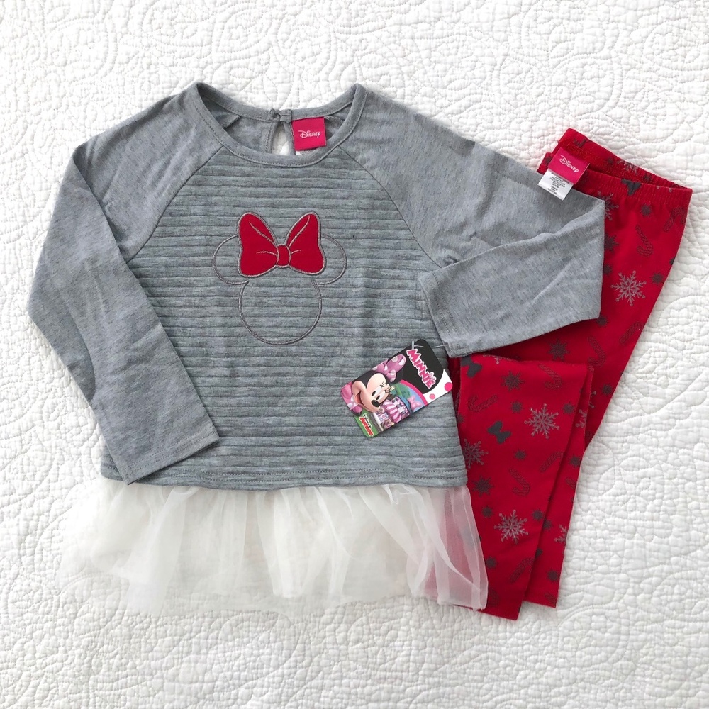 DISNEY embroidered Minnie top/pants set *NWT* 4